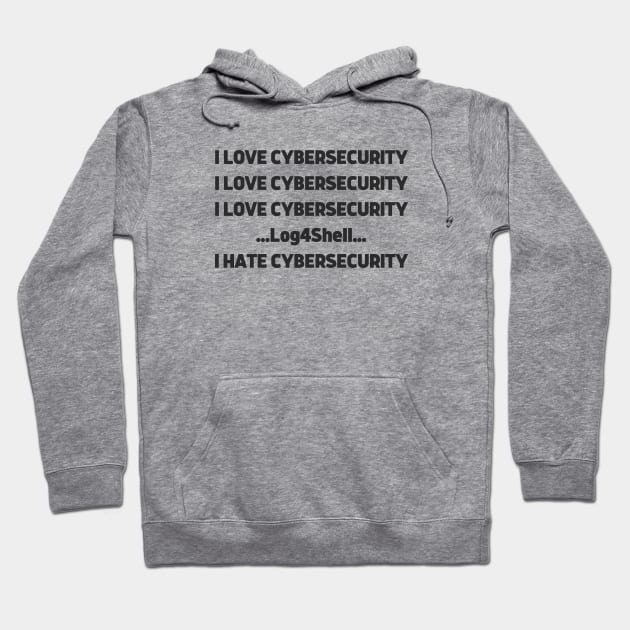 I love Cybersecurity Log4Shell I Hate Cybersecurity Hoodie by FSEstyle